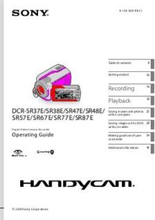 Sony DCR SR 47 E manual. Camera Instructions.